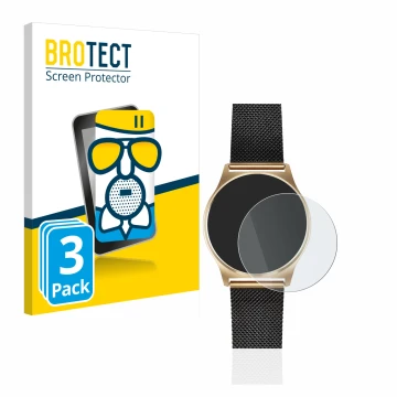 Face avant d’un emballage produit avec le logo de la marque BROTECT. À côté, l’appareil Xlyne X-Watch Joli XW Pro est représen
