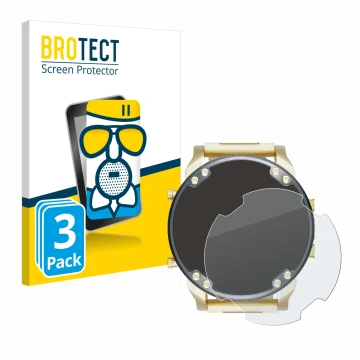 Face avant d’un emballage produit avec le logo de la marque BROTECT. À côté, l’appareil Diesel DZ7333 Mr. Daddy 2.0 est représ