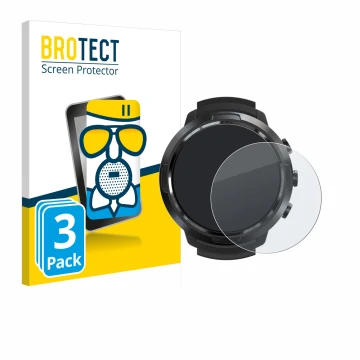 Face avant d’un emballage produit avec le logo de la marque BROTECT. À côté, l’appareil Suunto D5 est représenté avec la prote
