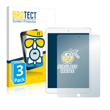 Face avant d’un emballage produit avec le logo de la marque BROTECT. À côté, l’appareil Apple iPad 10.2