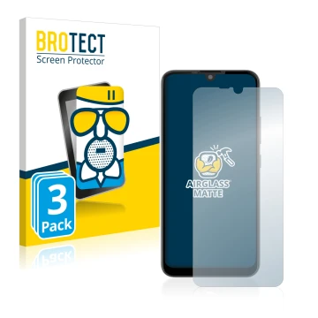 Face avant d’un emballage produit avec le logo de la marque BROTECT. À côté, l’appareil Gigaset GS190 est représenté avec la p