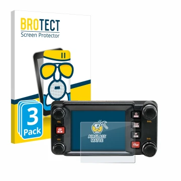 Face avant d’un emballage produit avec le logo de la marque BROTECT. À côté, l’appareil Yaesu FTM-400XDR est représenté avec l
