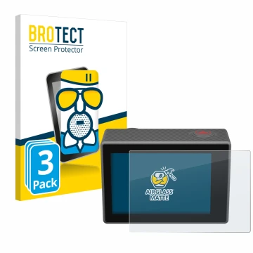 Face avant d’un emballage produit avec le logo de la marque BROTECT. À côté, l’appareil Akaso V50 Elite est représenté avec la