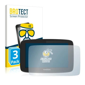 Face avant d’un emballage produit avec le logo de la marque BROTECT. À côté, l’appareil TomTom Go Professional 520 est représe