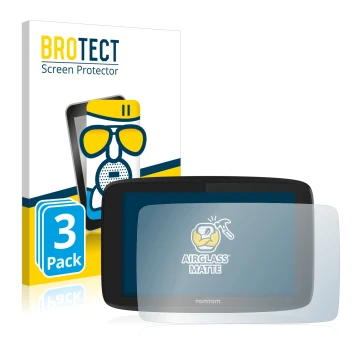 Face avant d’un emballage produit avec le logo de la marque BROTECT. À côté, l’appareil TomTom Go Professional 620 est représe