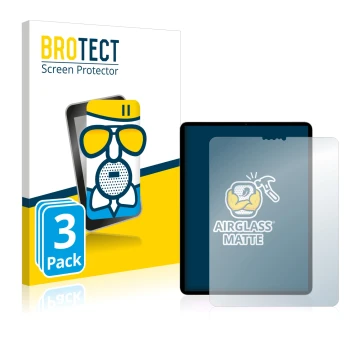 Face avant d’un emballage produit avec le logo de la marque BROTECT. À côté, l’appareil Apple iPad Pro 11