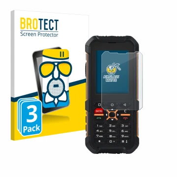 Face avant d’un emballage produit avec le logo de la marque BROTECT. À côté, l’appareil RugGear RG170 est représenté avec la p