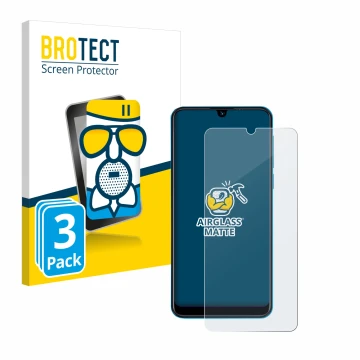 Face avant d’un emballage produit avec le logo de la marque BROTECT. À côté, l’appareil Beafon M6 est représenté avec la prote