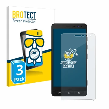 Face avant d’un emballage produit avec le logo de la marque BROTECT. À côté, l’appareil Beafon M5 est représenté avec la prote