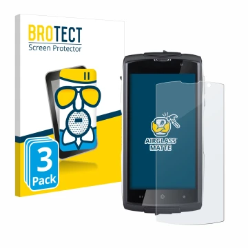 Face avant d’un emballage produit avec le logo de la marque BROTECT. À côté, l’appareil GoClever Quantum 500 Steel est représe