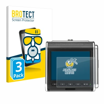 Face avant d’un emballage produit avec le logo de la marque BROTECT. À côté, l’appareil Hasselblad CFV II-2 50C 907X est repré