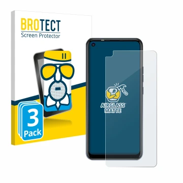 Face avant d’un emballage produit avec le logo de la marque BROTECT. À côté, l’appareil Tecno Spark 5 Pro est représenté avec 