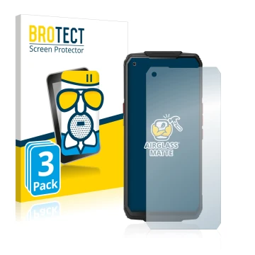 Face avant d’un emballage produit avec le logo de la marque BROTECT. À côté, l’appareil Oukitel WP7 est représenté avec la pro