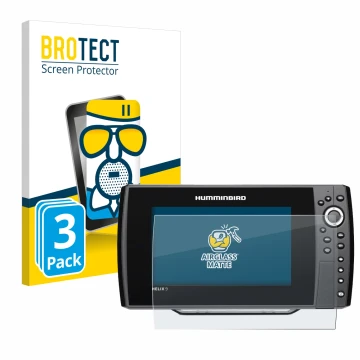 Face avant d’un emballage produit avec le logo de la marque BROTECT. À côté, l’appareil Humminbird Helix 9 G2N est représenté 