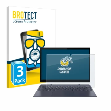 Face avant d’un emballage produit avec le logo de la marque BROTECT. À côté, l’appareil Lenovo Yoga Duet 7 est représenté avec
