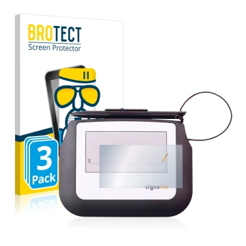 Face avant d’un emballage produit avec le logo de la marque BROTECT. À côté, l’appareil Signotec Signature Sigma Lite est repr