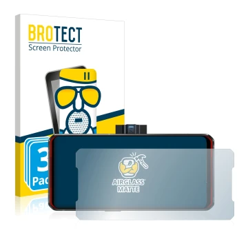 Face avant d’un emballage produit avec le logo de la marque BROTECT. À côté, l’appareil Lenovo Legion Duel est représenté avec