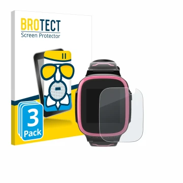 Face avant d’un emballage produit avec le logo de la marque BROTECT. À côté, l’appareil Xplora X5 Play est représenté avec la 