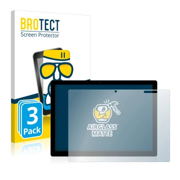 Face avant d’un emballage produit avec le logo de la marque BROTECT. À côté, l’appareil Chuwi UBook X est représenté avec la p