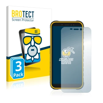 Face avant d’un emballage produit avec le logo de la marque BROTECT. À côté, l’appareil Ulefone Armor X8 est représenté avec l