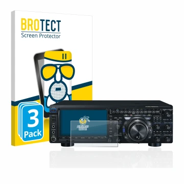 Face avant d’un emballage produit avec le logo de la marque BROTECT. À côté, l’appareil Yaesu FT-DX101D est représenté avec la