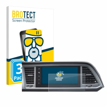 Face avant d’un emballage produit avec le logo de la marque BROTECT. À côté, l’appareil Seat Cupra Ateca Facelift 2021 MiB 3 e