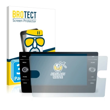 Face avant d’un emballage produit avec le logo de la marque BROTECT. À côté, l’appareil Volkswagen T-Roc United TSI 2020 Disco