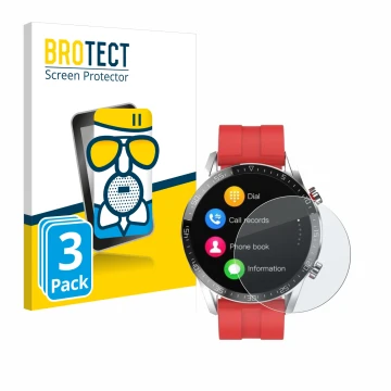 Face avant d’un emballage produit avec le logo de la marque BROTECT. À côté, l’appareil Gentleman Smartwatch est représenté av