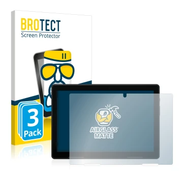 Face avant d’un emballage produit avec le logo de la marque BROTECT. À côté, l’appareil MEDION Lifetab E10802 est représenté a