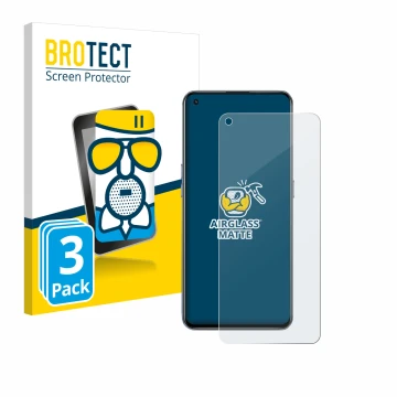 Face avant d’un emballage produit avec le logo de la marque BROTECT. À côté, l’appareil realme GT 5G est représenté avec la pr