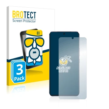 Face avant d’un emballage produit avec le logo de la marque BROTECT. À côté, l’appareil Vivo V21 5G est représenté avec la pro