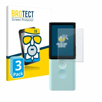 Face avant d’un emballage produit avec le logo de la marque BROTECT. À côté, l’appareil Vasco Translator M3 est représenté ave