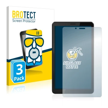 Face avant d’un emballage produit avec le logo de la marque BROTECT. À côté, l’appareil Lenovo Tab M7 (3ème Gen.) est représen