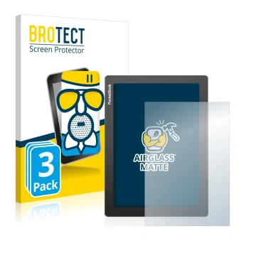 Face avant d’un emballage produit avec le logo de la marque BROTECT. À côté, l’appareil PocketBook InkPad Lite est représenté 