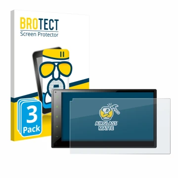 Face avant d’un emballage produit avec le logo de la marque BROTECT. À côté, l’appareil Pioneer SPH-DA160DAB est représenté av