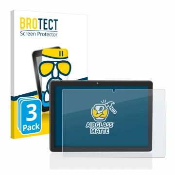 Face avant d’un emballage produit avec le logo de la marque BROTECT. À côté, l’appareil Majestic Tab-912 4G est représenté ave