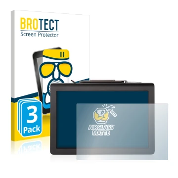 Face avant d’un emballage produit avec le logo de la marque BROTECT. À côté, l’appareil Signotec Pen Display Delta (Touch) est