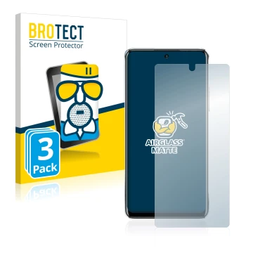 Face avant d’un emballage produit avec le logo de la marque BROTECT. À côté, l’appareil Infinix Note 11 Pro est représenté ave
