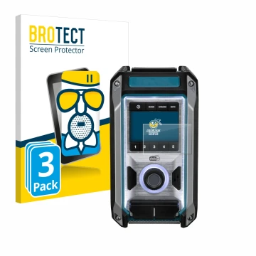 Face avant d’un emballage produit avec le logo de la marque BROTECT. À côté, l’appareil Makita DMR115 est représenté avec la p