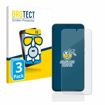 Face avant d’un emballage produit avec le logo de la marque BROTECT. À côté, l’appareil Samsung Galaxy S22 Plus 5G est représe