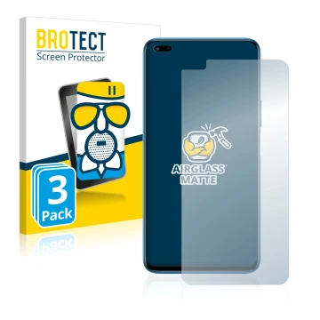 Face avant d’un emballage produit avec le logo de la marque BROTECT. À côté, l’appareil Honor 50 Lite est représenté avec la p