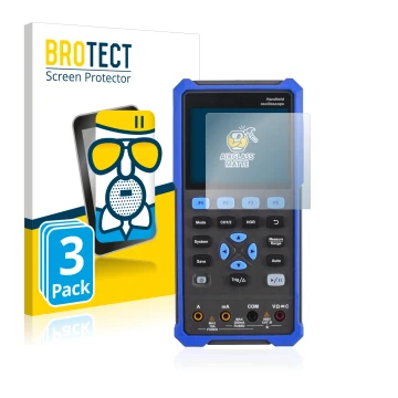 Face avant d’un emballage produit avec le logo de la marque BROTECT. À côté, l’appareil Owon HDS 200 Series est représenté ave