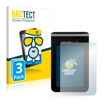 Face avant d’un emballage produit avec le logo de la marque BROTECT. À côté, l’appareil REINER SCT tanJack deluxe est représen