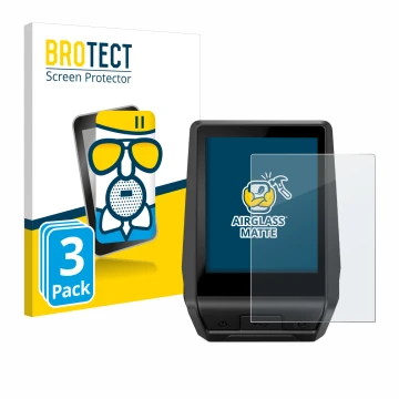 Face avant d’un emballage produit avec le logo de la marque BROTECT. À côté, l’appareil Bosch Nyon 2 2021 est représenté avec 