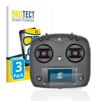 Face avant d’un emballage produit avec le logo de la marque BROTECT. À côté, l’appareil FlySky FS-i6S est représenté avec la p