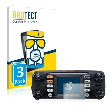 Face avant d’un emballage produit avec le logo de la marque BROTECT. À côté, l’appareil Yaesu FTM-300DE est représenté avec la