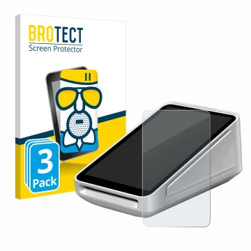 Face avant d’un emballage produit avec le logo de la marque BROTECT. À côté, l’appareil Square Terminal est représenté avec la