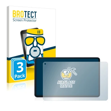 Face avant d’un emballage produit avec le logo de la marque BROTECT. À côté, l’appareil Huawei MatePad Pro 10.8