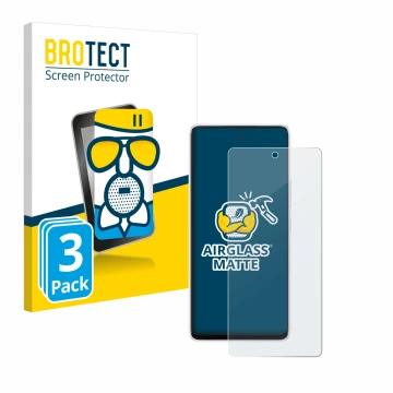 Face avant d’un emballage produit avec le logo de la marque BROTECT. À côté, l’appareil Samsung Galaxy A53 5G est représenté a