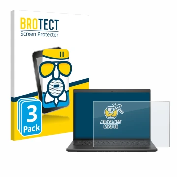 Face avant d’un emballage produit avec le logo de la marque BROTECT. À côté, l’appareil Dell Latitude 3420 est représenté avec